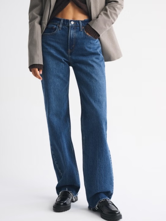 Abercrombie & Fitch Denim - Abercrombie & Fitch High Rise 90s Relaxed Raw Hem Jean Curve Love